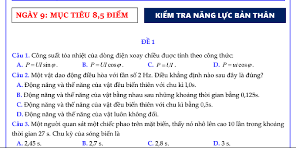 [PDF] Đề ôn cấp tốc vật lý tốt nghiệp THPT 2021 - Vũ Tuấn Anh