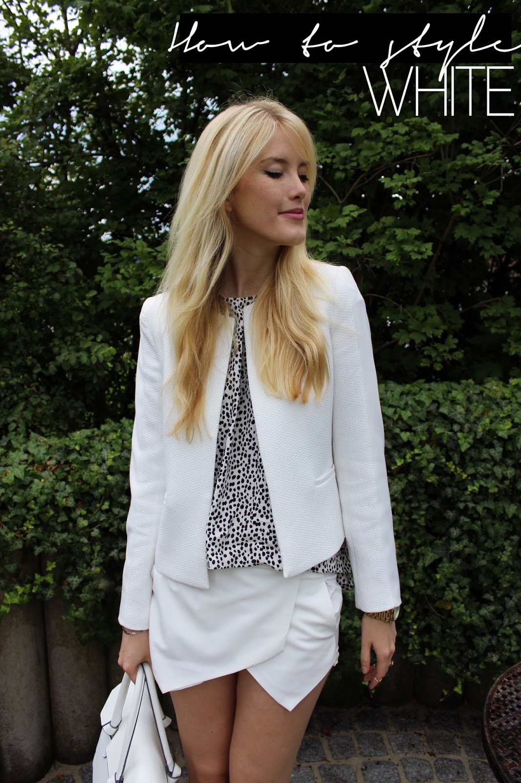 How to style White Allwhite TheBlondeLion Zara Skorts Blazer 