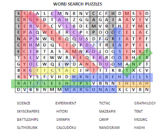 Word Search Puzzle-1 Solution