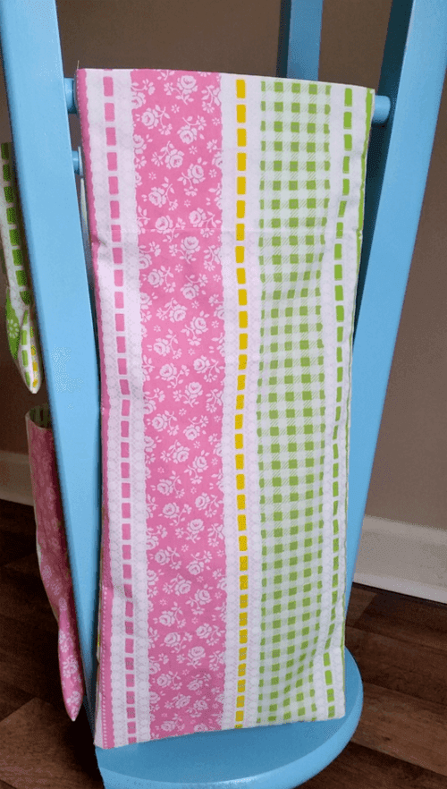 DIY Wrapping Paper Organizer from An Old Stool
