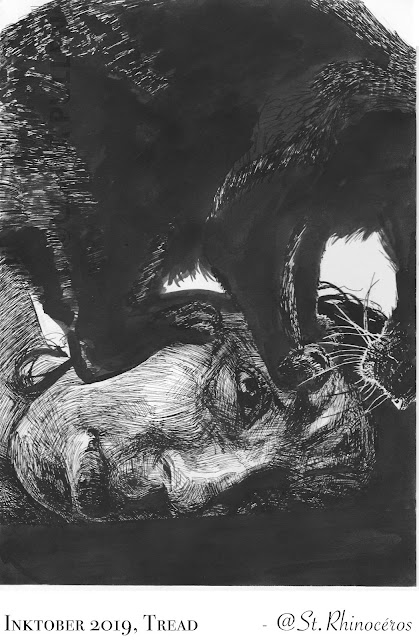 Inktober 2019, Day 20, Tread, by Ciana Pullen / St. Rhinocéros Sketch of Inktober 2019, Day 20, Tread, by Ciana Pullen / St. Rhinocéros