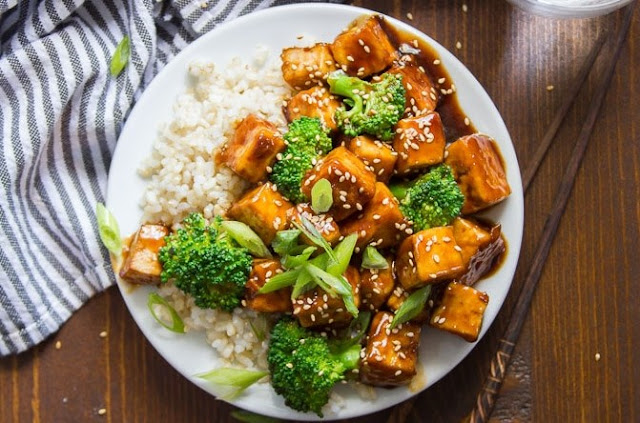 Teriyaki Baked Tofu #vegetarian #dinner