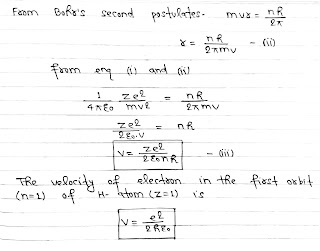 Bohr's Theory of Hydrogen Like Atom