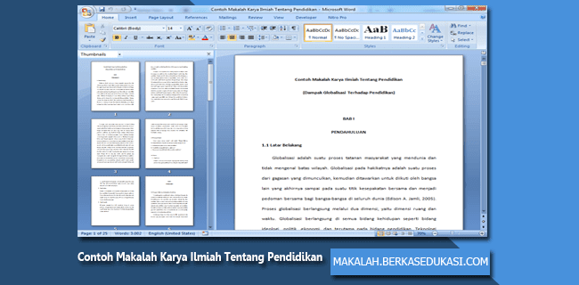 Contoh Makalah Karya Ilmiah Tentang Pendidikan Makalah