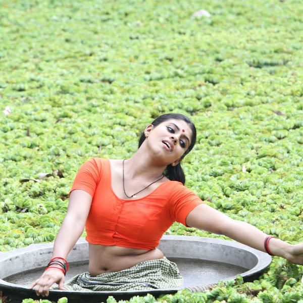 Mallu actress Iniya hot navel blouse show in Nagabandham Movie Photos