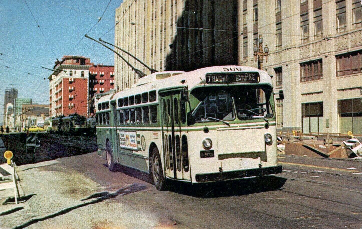 transpress nz San Francisco Muni trolley bus, 1974
