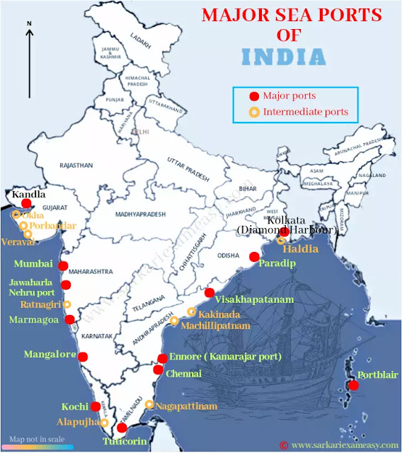 Major Seaports of India: Complete list of Major seaports in India