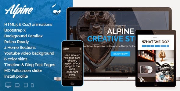 Best New Premium Drupal Theme 2015 Alpine Drupal Theme
