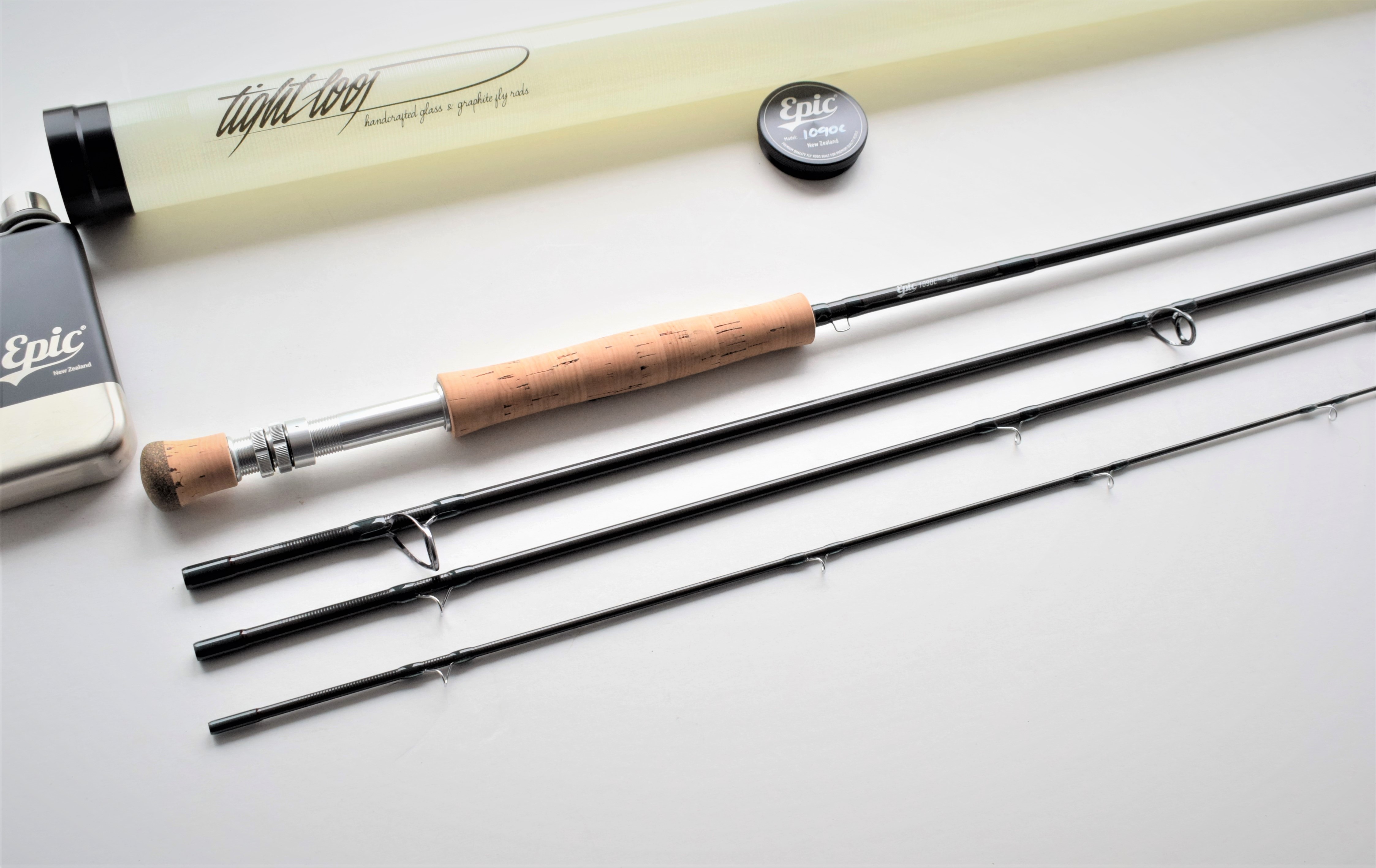 Handcrafted graphite and fiberglass fly rods