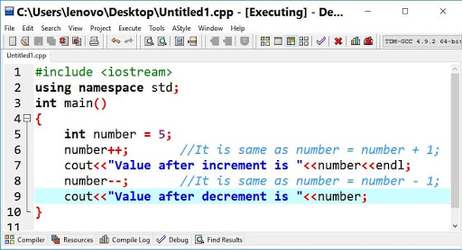 Increment and decrement operators in C++ with examples - Techilm