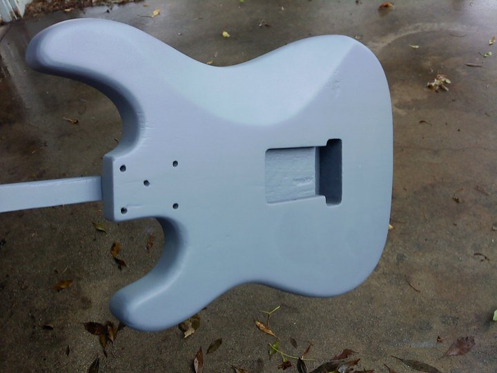 How To Paint Eddie Van Halen's Frankenstrat Guitar Step 4 Primer Base