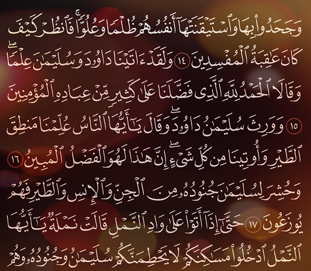 شرح وتفسير سورة النمل surah An-Naml  ( من الآية 1 إلى ألاية 16 )