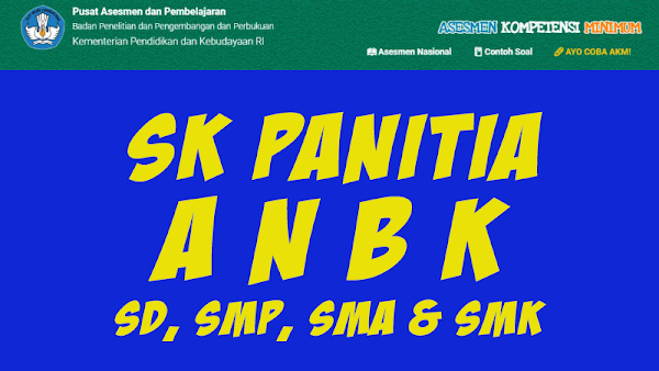 SK Panitia ANBK SD, SMP, SMA, SMK Tahun 2021/2022