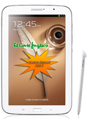 Promoción Samsung Galaxy Note 8 El Corte Inglés 100 Euros de regalo y una funda.