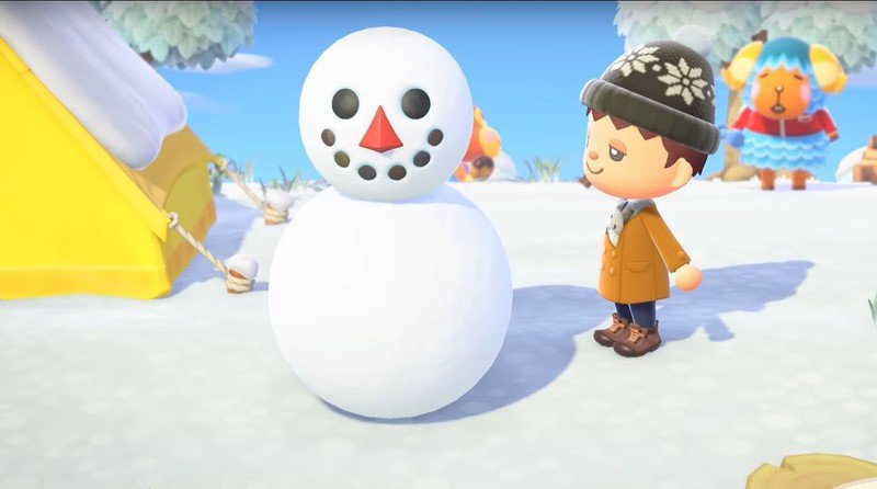 Very fun trick to make perfect snowmen in Animal Crossing New Horizons