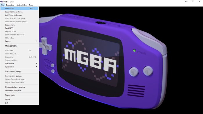 โปรแกรมจำลอง mGBA Game Boy Advance สำหรับ Windows 10