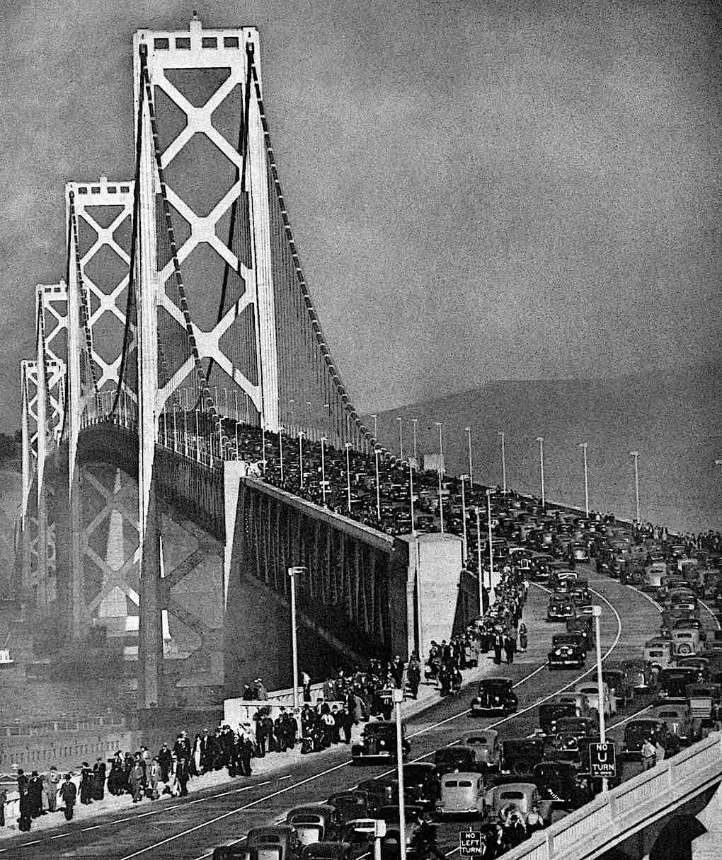 1936 San Francisco Oakland Bay Bridge opening day on the 1936 San Francisco Oakland Bay Bridge, a photograph