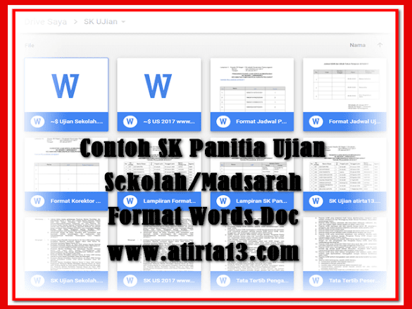 Contoh Format Sk Ujian Sekolah/Madrasah Tahun 2017 Format Words.Doc