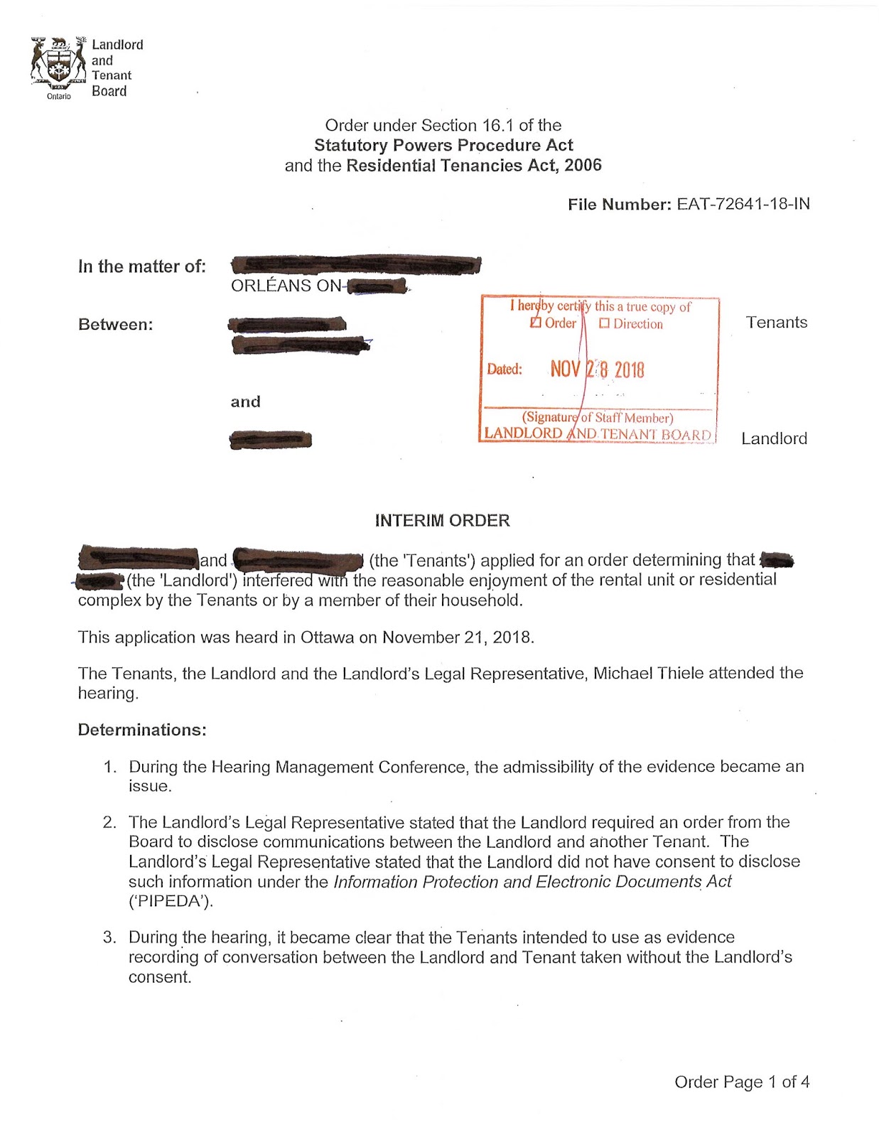 Ontario Landlord and Tenant Law 2018