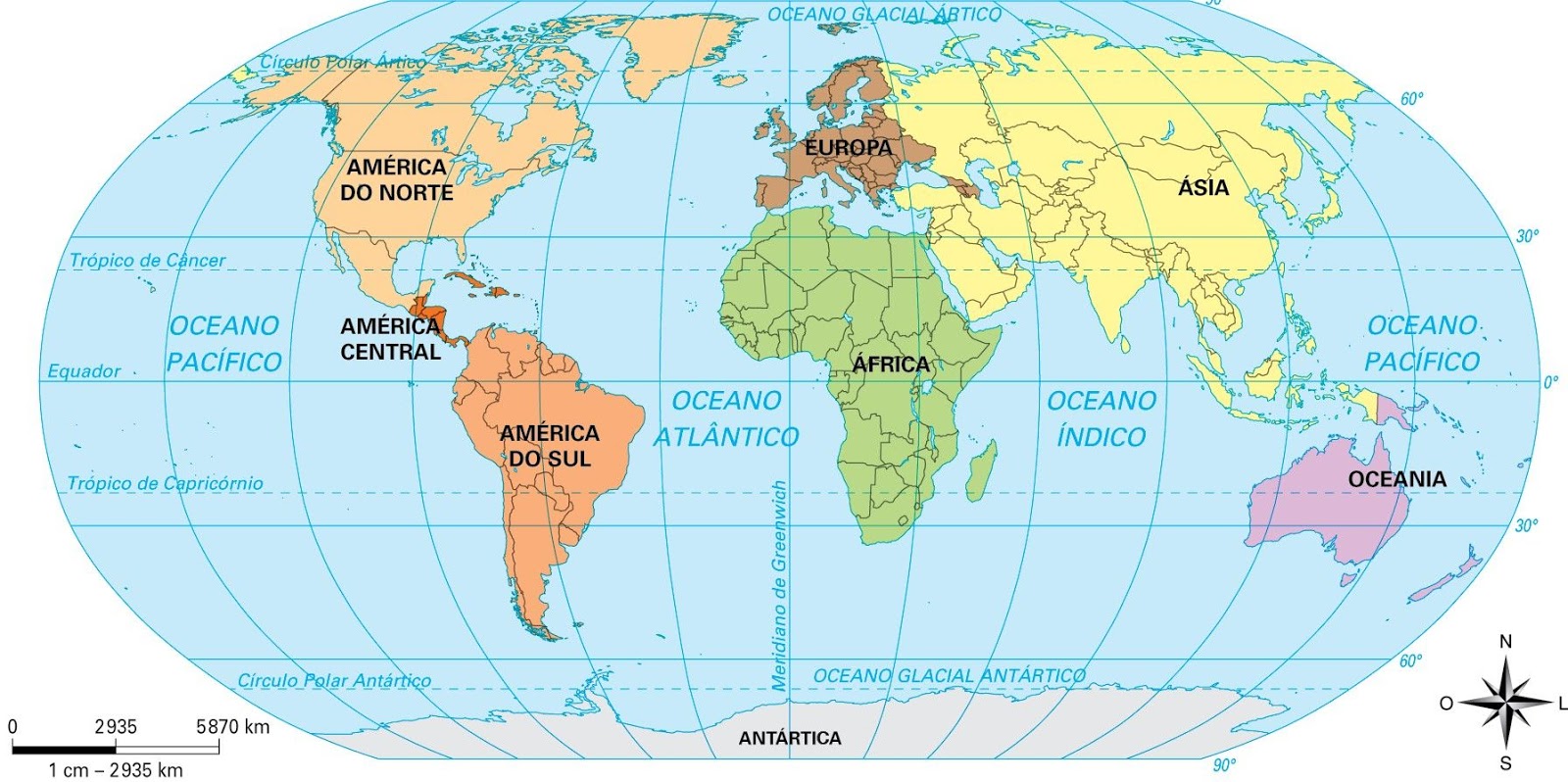 historiajaragua: Mapa Mundi - Continentes e Oceanos [6º]