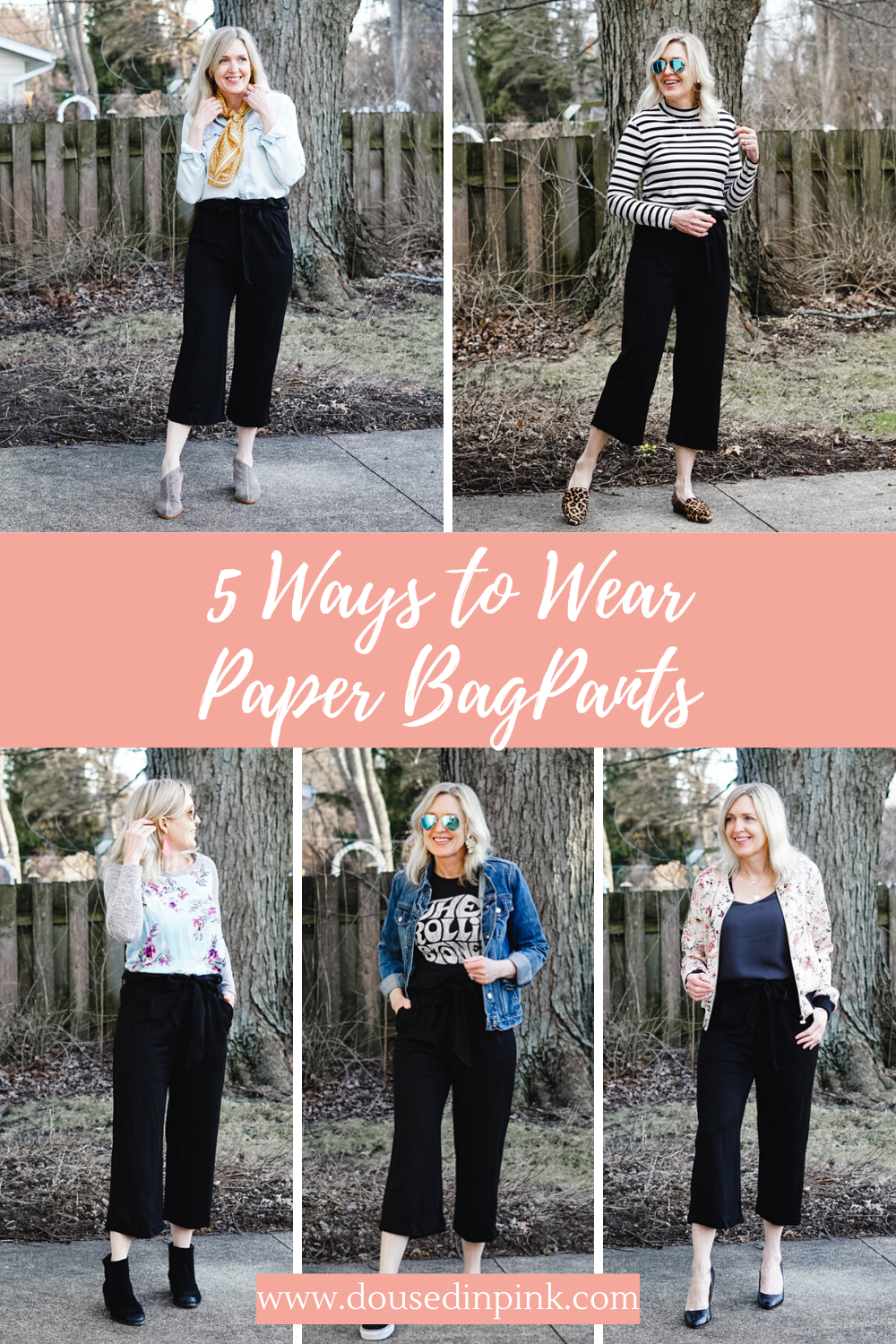 5 Ways to Wear Paper Bag Waist Pants - Doused in Pink