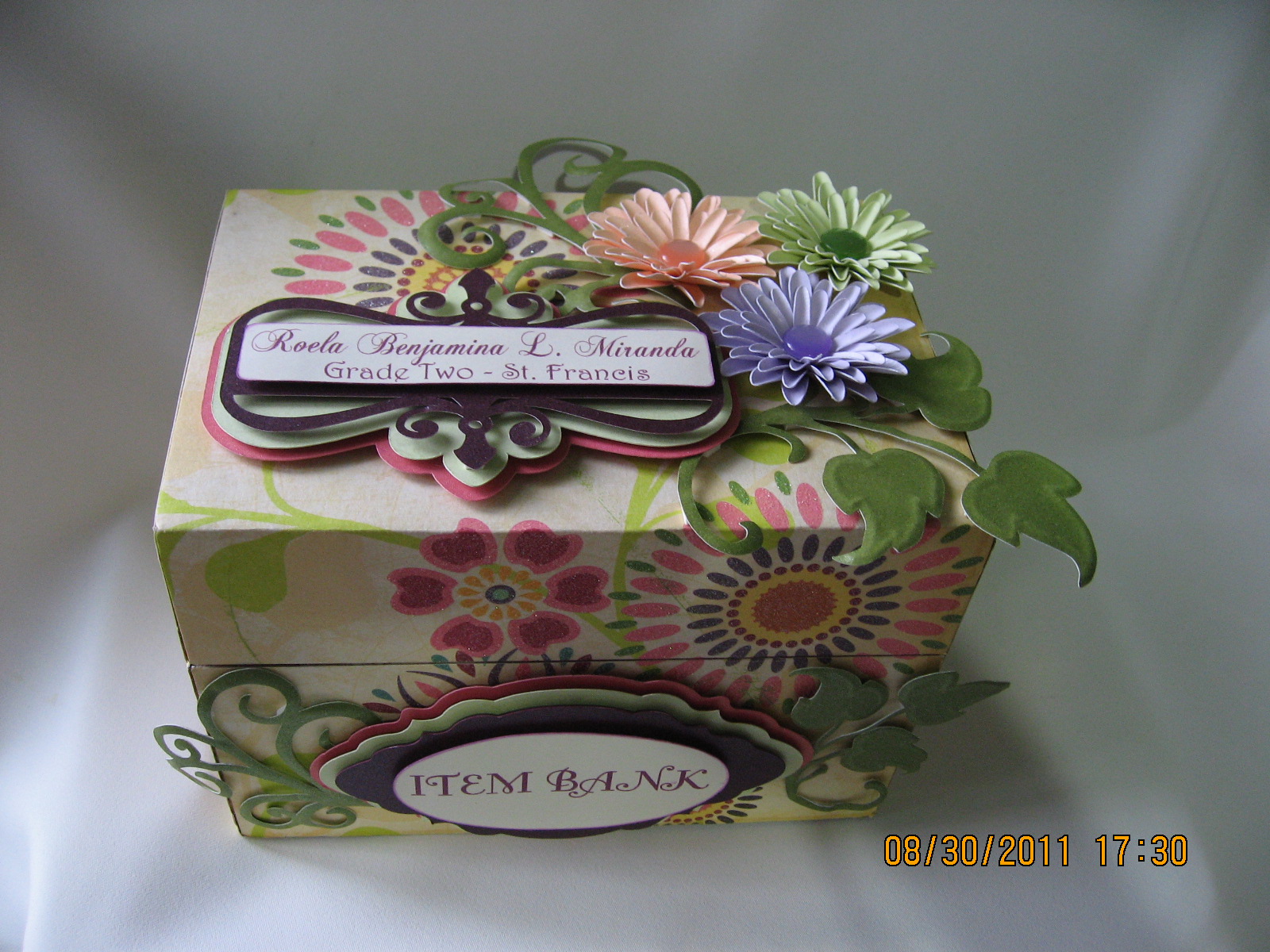 Ligaya's Creativity Zone Cover For An Index Card Box
