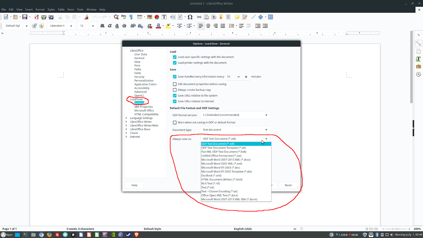 Cara Mengganti Default Format Save File di Libre Office