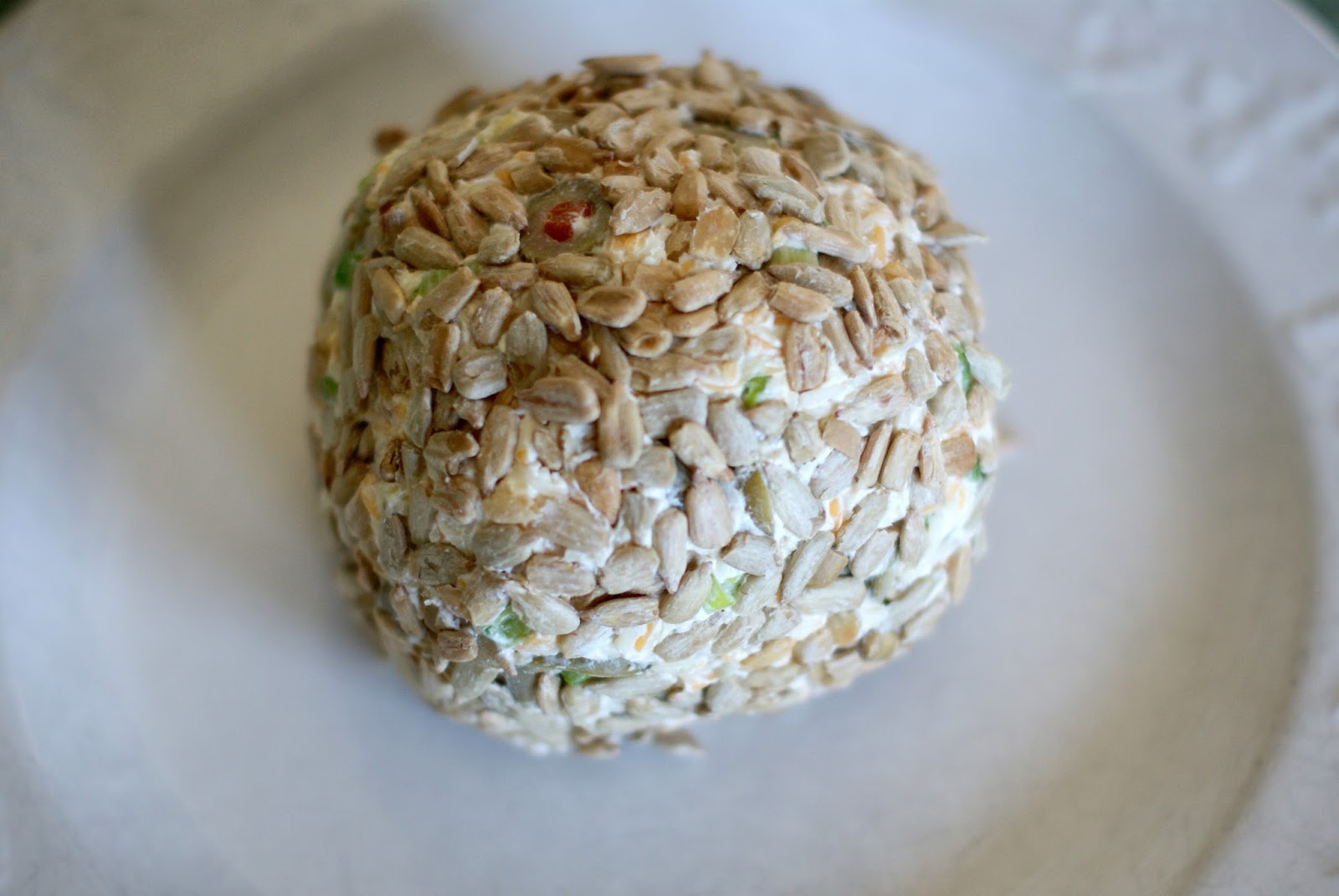 Alice and the Mock Turtle Sunflower Cheese Ball with Olives