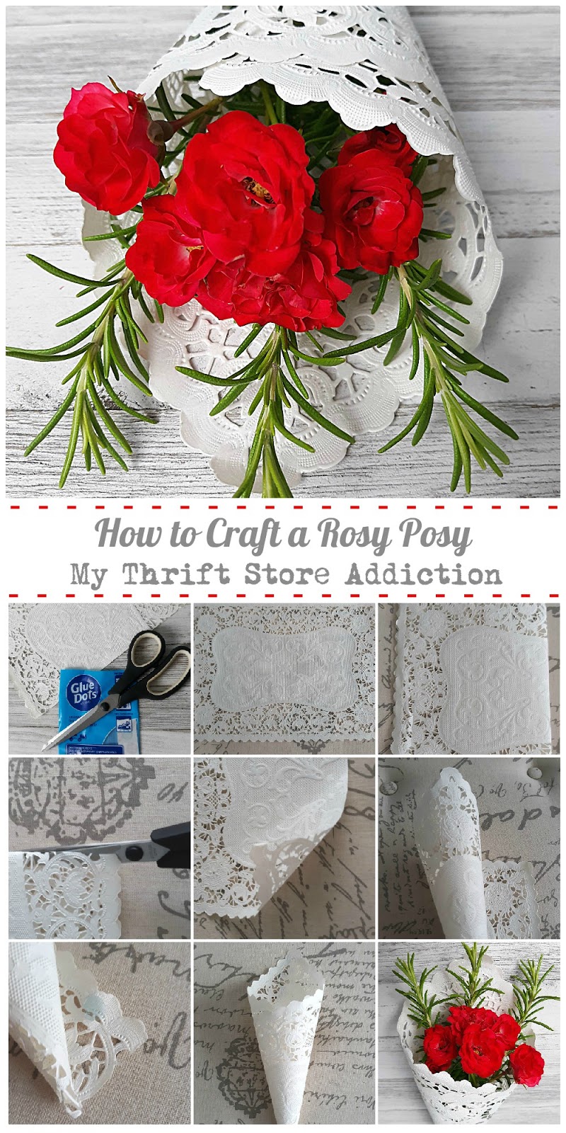 how to craft a rosy posy