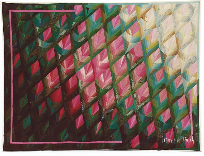 Maryline Collioud-Robert "Dans les Jardins du Vice-Roi", art quilt made in 1986