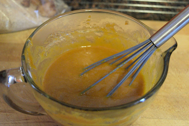 The butter mixture and puree smoothly mixed together. 