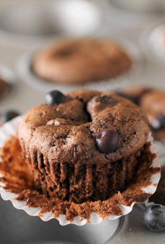 Dark Chocolate Blueberry Muffins The Kitchen is My Playground