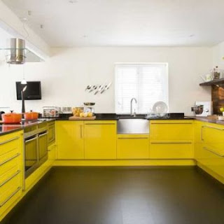 Yellow Kitchen Cabinet