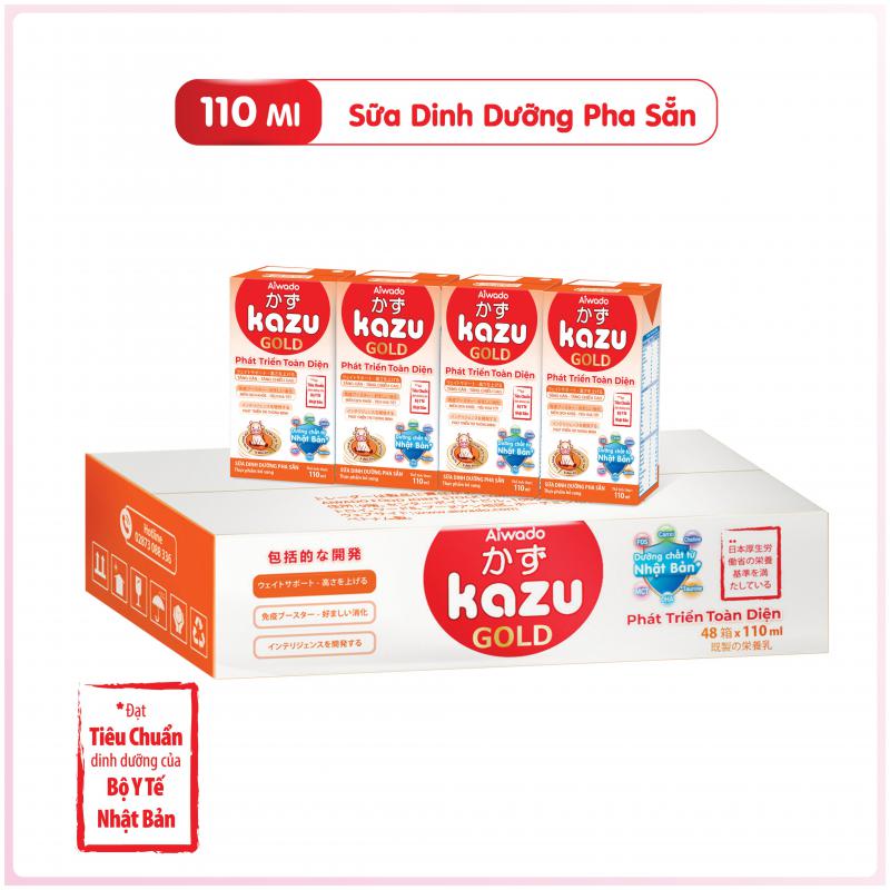 [AIWADO] Thùng Sữa Bột Pha Sẵn Kazu Gold Phát Triển Toàn Diện 110ml – 48 Hộp