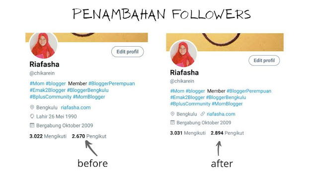 penambahan followers setelah giveaway