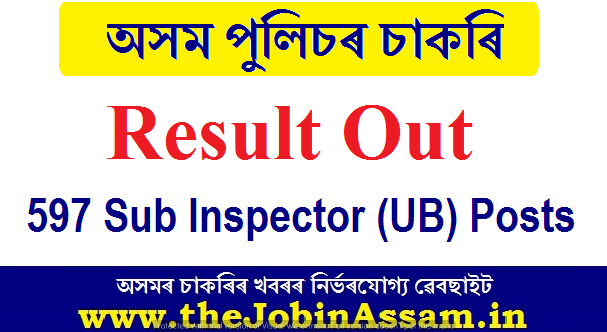 Assam Police Sub Inspector Result 2020