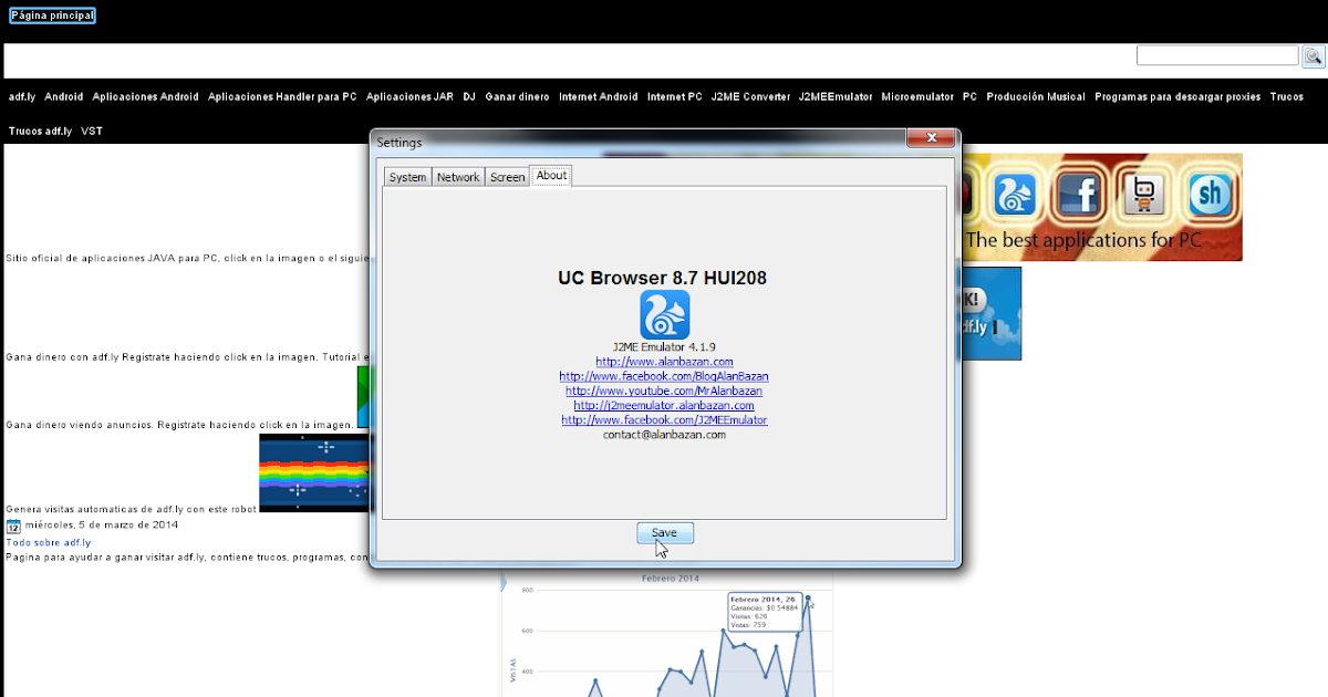 J2ME Emulator: UC Browser for PC v8.7 + HUI208 Multilanguage