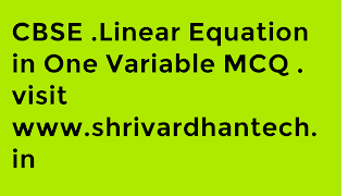 Linear Equation in One Variable mcq
