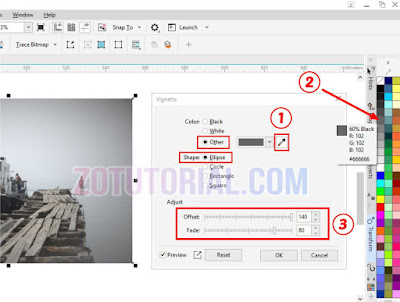 Membuat Tepi Foto Gelap (Efek Vignette) di CorelDraw
