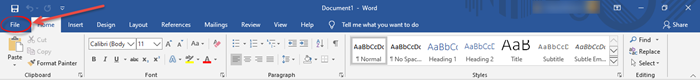 Zoeken naar online sjablonen in MS Word in Windows 10