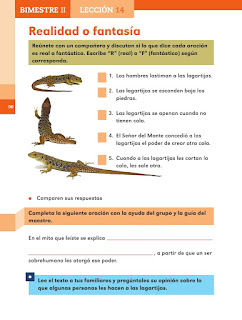 Apoyo Primaria Español 2do grado Bloque 2 lección 14 Realidad o fantasía