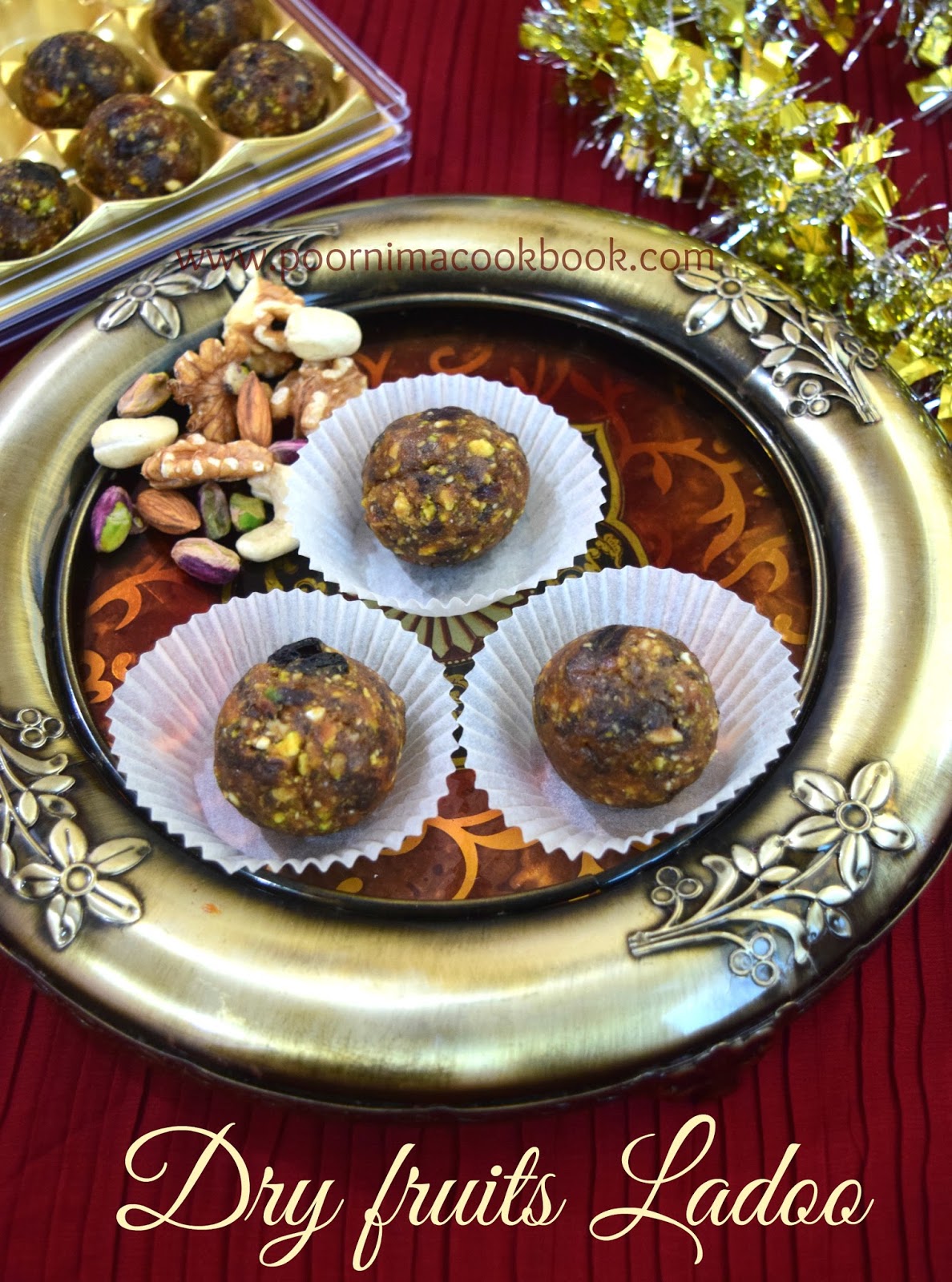 Poornima's Cook Book Dates and Nuts Ladoo / Dry fruits Ladoo No
