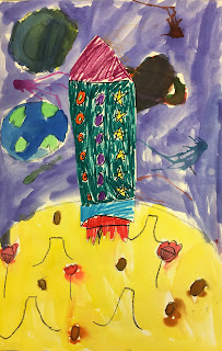 Art Room Blog: 2nd Grade Space Week Rocket to Another Planet...