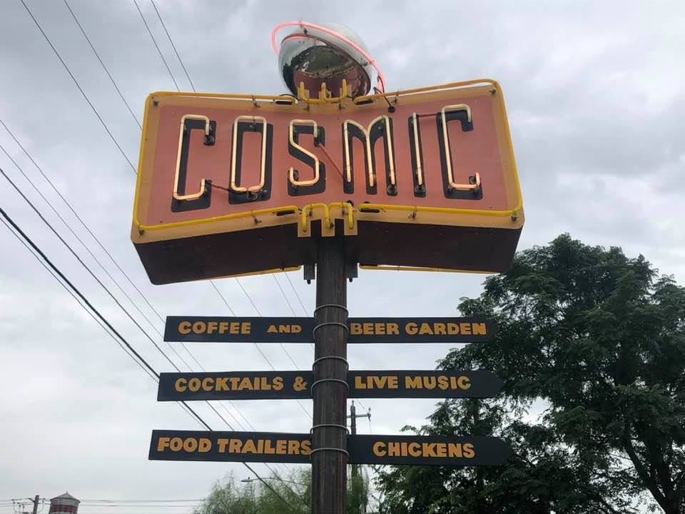 Cosmic Coffee & Beer Garden, Outdoor Spacious Lounging for days......