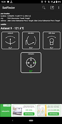 Menggunakan aplikasi satfinder