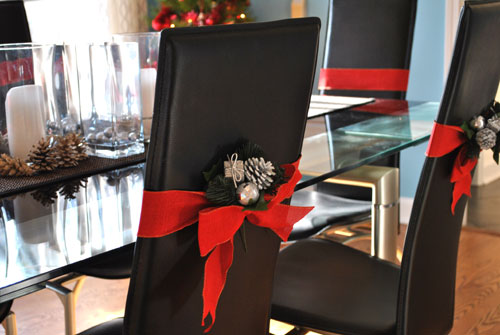 dining room chair christmas decoration