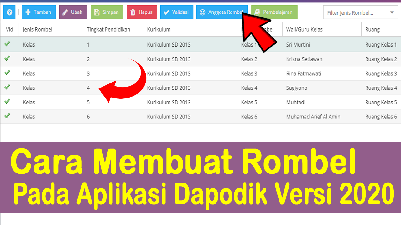 Cara Membuat Rombel Pada Aplikasi Dapodik Blog Operator Sekolah