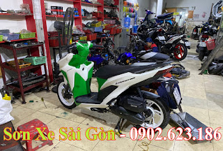 Sơn nhựa nhám xe Honda Vario xanh  Z1000 cực đẹp