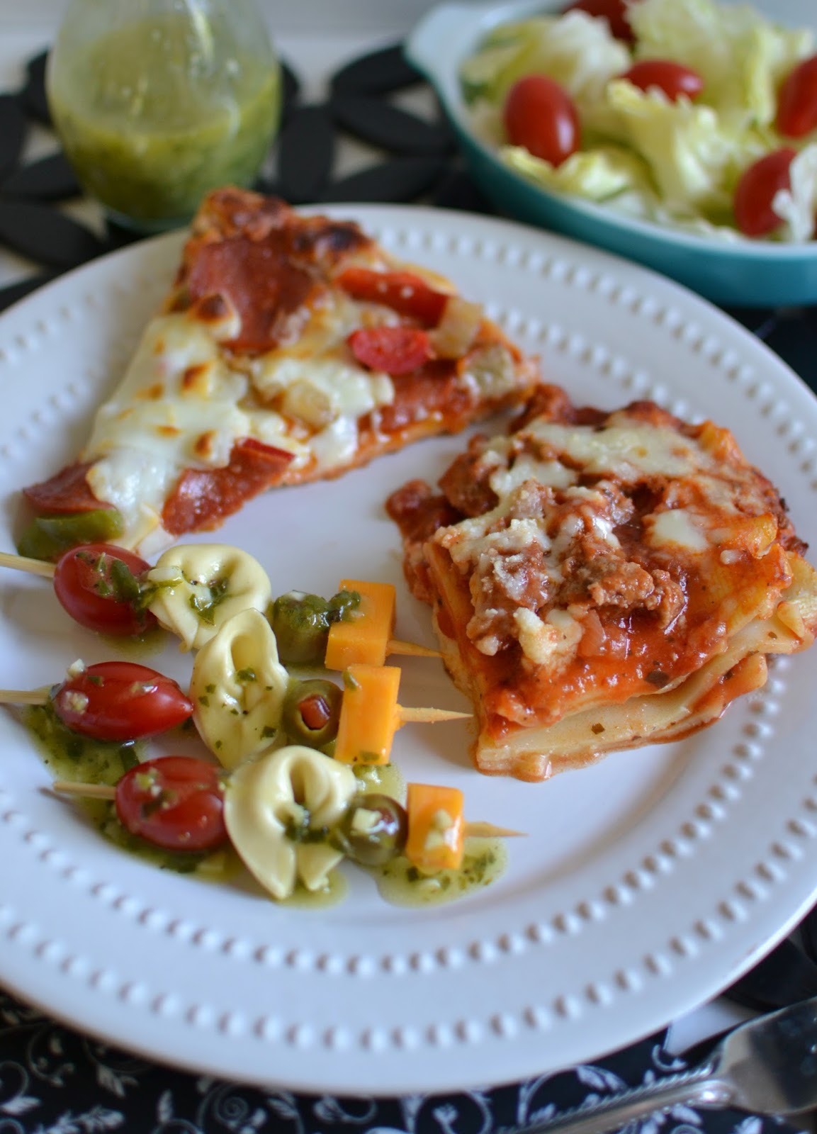 Hot Eats And Cool Reads Mini Tortellini Kabobs With Lemon Basil Vinaigrette Recipe