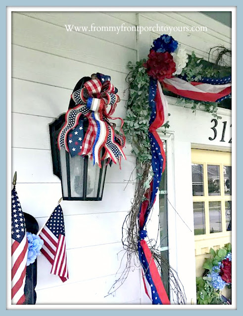 Patriotic- Porch- Decor-DIY-Bows-From My Front Porch To Yours